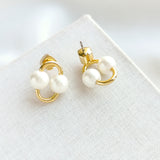Nouveau Faux Pearl Stud Earrings
