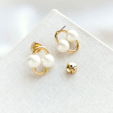 Nouveau Faux Pearl Stud Earrings