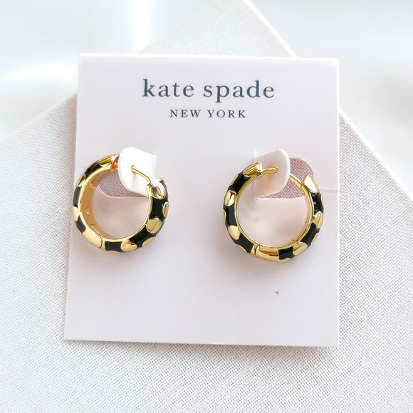 Rare Form Polka Dot Huggies Earrings (Black)