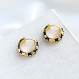 Rare Form Polka Dot Huggies Earrings (Black)
