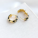 Rare Form Polka Dot Huggies Earrings (Black)