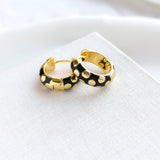 Rare Form Polka Dot Huggies Earrings (Black)