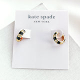 Rare Form Striped Huggie Earrings (Black)