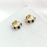 Rare Form Striped Huggie Earrings (Black)