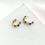 Rare Form Striped Huggie Earrings (Black)