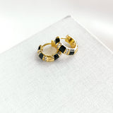 Rare Form Striped Huggie Earrings (Black)