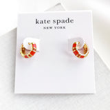 Rare Form Striped Huggie Earrings (Red)