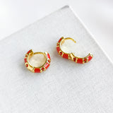 Rare Form Striped Huggie Earrings (Red)