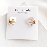 Rare Form Striped Huggie Earrings (White)