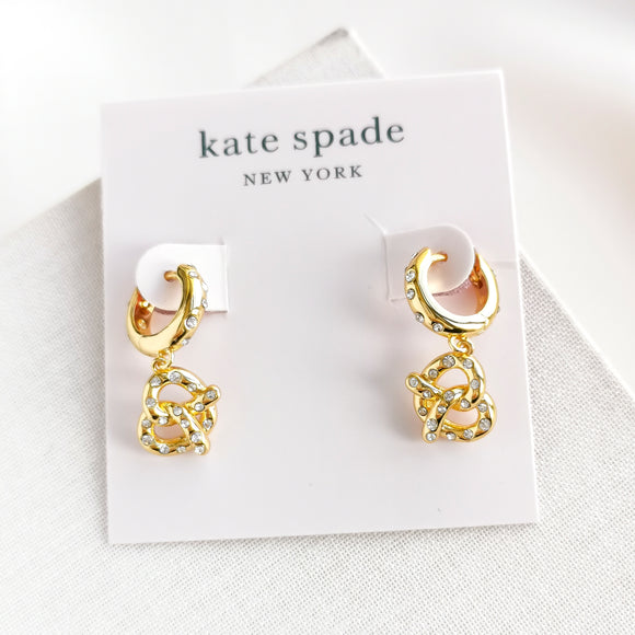 Dashing Beauty Pretzel Drop Huggie Earrings