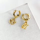 Dashing Beauty Pretzel Drop Huggie Earrings