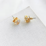 Treasure Trove Gold Clear Stud Earrings