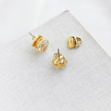 Treasure Trove Gold Clear Stud Earrings