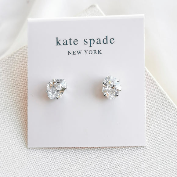 Treasure Trove Clear Silver Stud Earrings