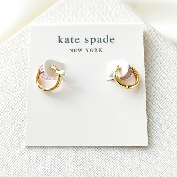 Tiny Twinkles Pearl mini hoop earrings
