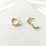Tiny Twinkles Pearl mini hoop earrings