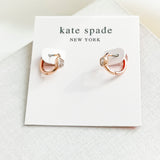 Tiny Twinkles Love Heart Rose Gold Huggie Earrings