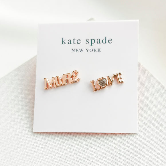 Spell It Out More Love Rose Gold Stud Earrings