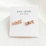 Spell It Out More Love Rose Gold Stud Earrings