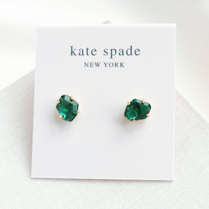 Treasure Trove Gold Green Stud Earrings