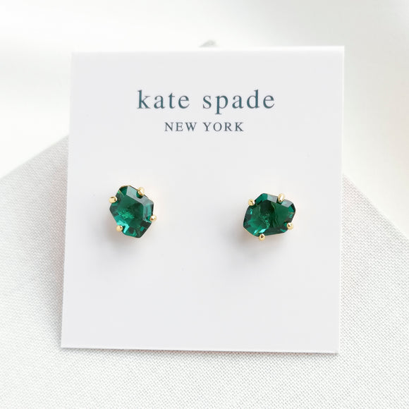 Treasure Trove Gold Green Stud Earrings