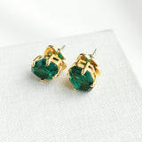 Treasure Trove Gold Green Stud Earrings