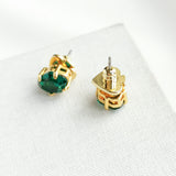 Treasure Trove Gold Green Stud Earrings