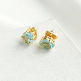 Treasure Trove Gold Blue Stud Earrings