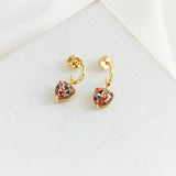 My Love Glitter Heart Huggies Earrings
