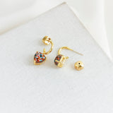 My Love Glitter Heart Huggies Earrings