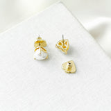 My Love Heart Gold Pearl Stud Earrings