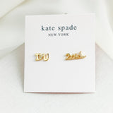 True Love Love You 2 The Moon Gold Stud Earrings