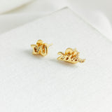 True Love Love You 2 The Moon Gold Stud Earrings