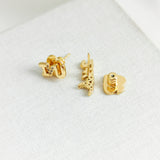 True Love Love You 2 The Moon Gold Stud Earrings