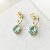 Treasure Trove Light Blue Gold Huggies Earrings