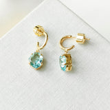 Treasure Trove Light Blue Gold Huggies Earrings
