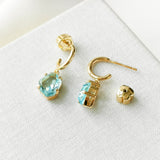 Treasure Trove Light Blue Gold Huggies Earrings