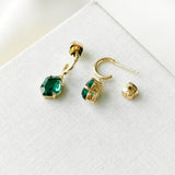 Treasure Trove Green Gold Huggies Earrings