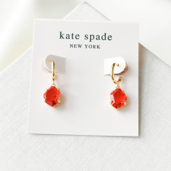 Treasure Trove Fuchsia Gold Huggies Earrings