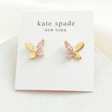 Social Butterfly Gold Pink Small Stud Earrings