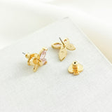 Social Butterfly Gold Pink Small Stud Earrings
