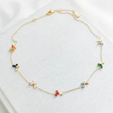 Social Butterfly Multi Color Charm Necklace