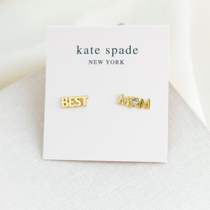 Love you, Mom BEST MOM Stud Earrings