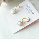My Love April Heart Huggie Earrings