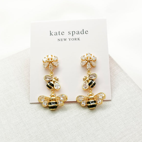 All Abuzz Stone Bee Linear Earrings