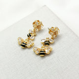 All Abuzz Stone Bee Linear Earrings