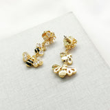 All Abuzz Stone Bee Linear Earrings