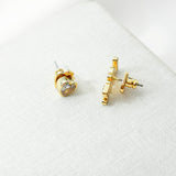 rainbow love asymmetrical studs