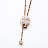 Folli Follie Eye-catching Clear Crystals Rose Gold flower Bracelet