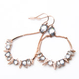 ALEXIS BITTAR Eye-catching Clear Crystals Rose Gold Earrings
